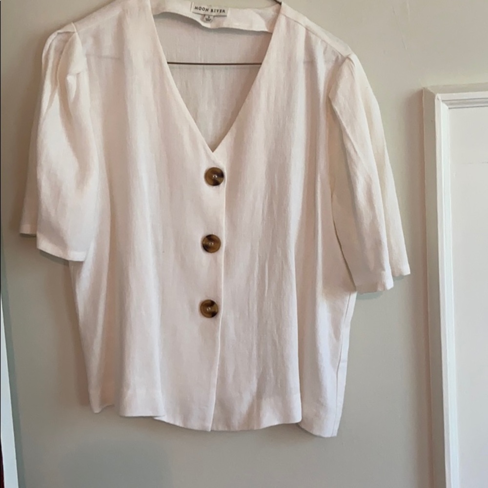 Moon river linen blouse from Anthropology